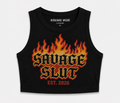 Born Savage Flame Crop Tank