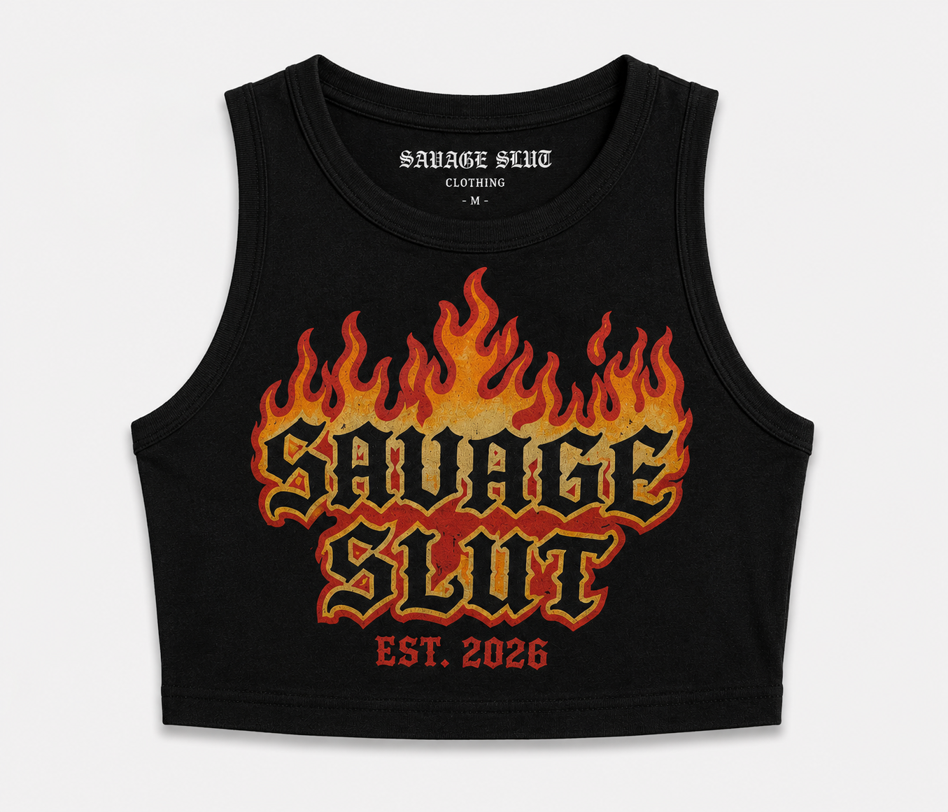 Born Savage Flame Crop Tank